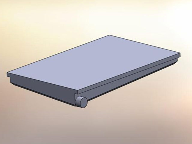Custom molded RV side dump holding tank with rails